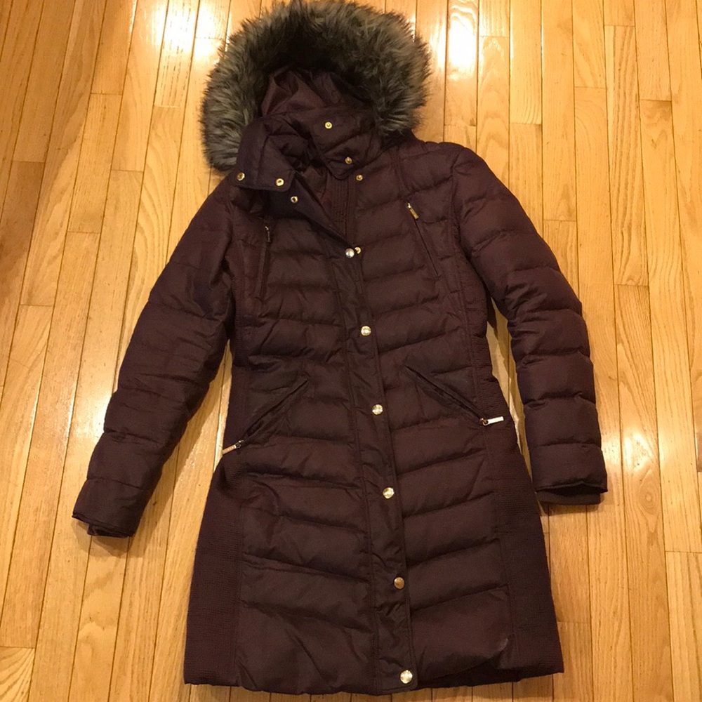Michael Kors Faux-Fur Trim Puffer Coat